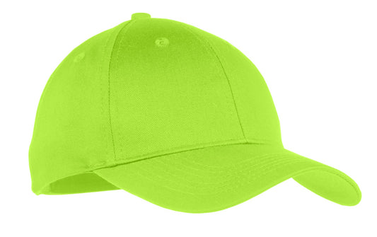 Youth Six-Panel Twill Cap - Lime