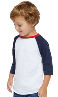 Toddler Baseball T-Shirt - White / Navy / Red