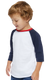 Rabbit Skins RS3330 - Toddler Baseball T-Shirt - White / Navy / Red