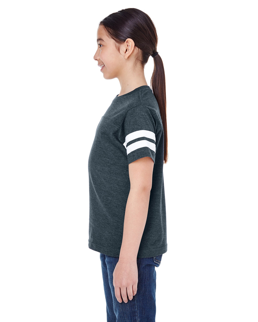 Youth Football Fine Jersey T-Shirt - Vintage Navy / Blend White
