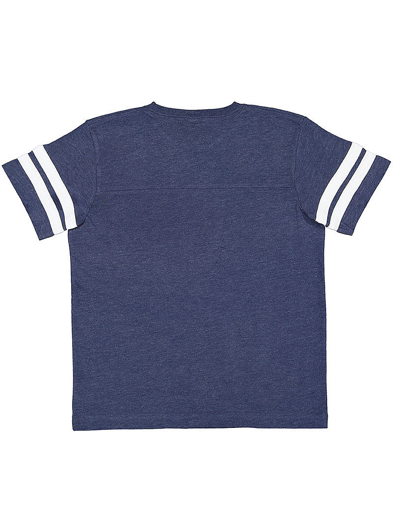 Youth Football Fine Jersey T-Shirt - Vintage True Navy/Blended White