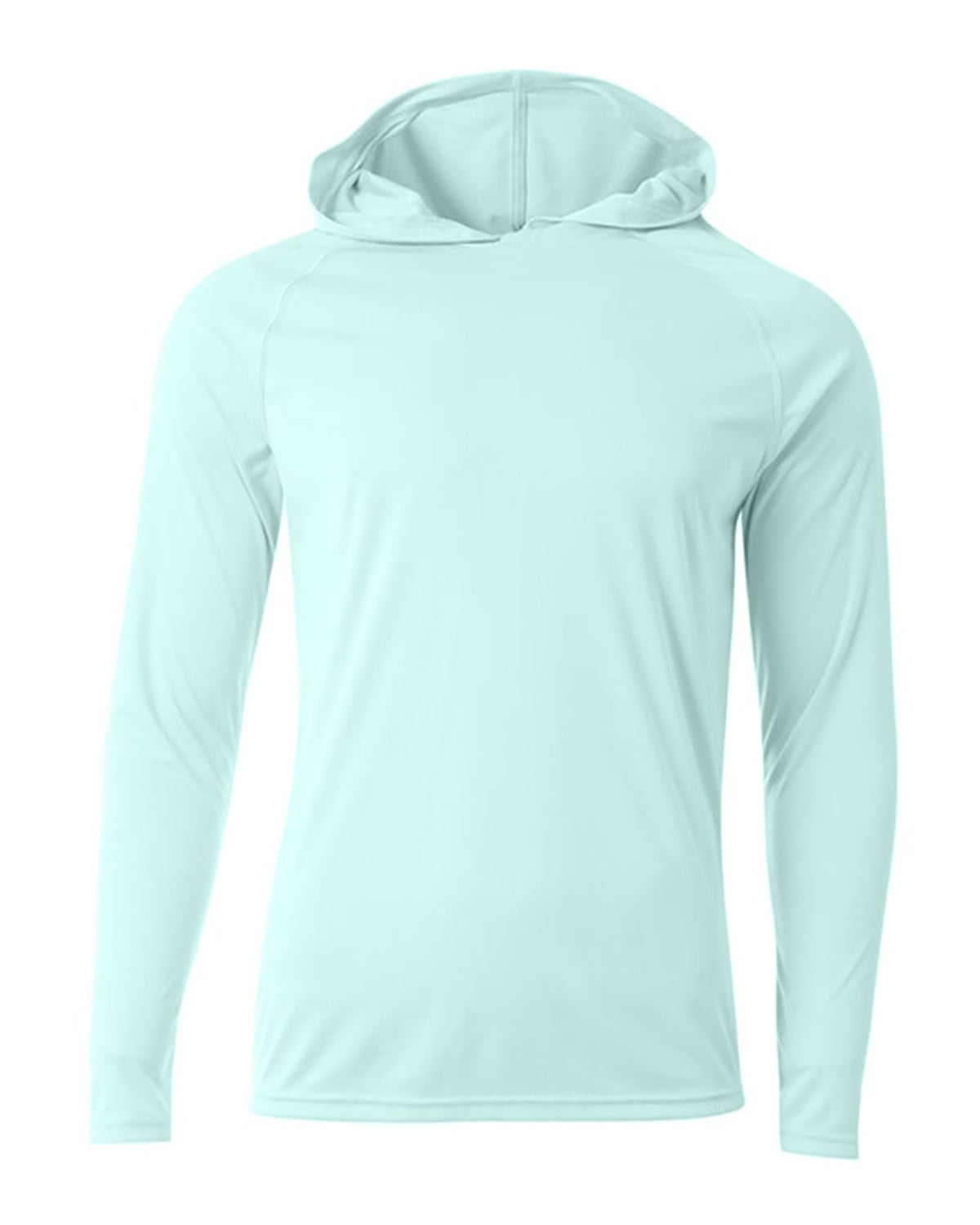 A4 Unisex Cooling Long Sleeve Hooded Tee - Pastel Mint