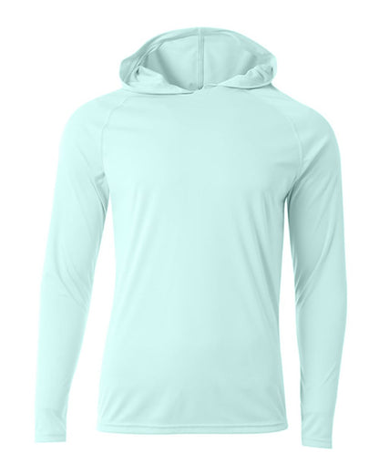 A4 Unisex Cooling Long Sleeve Hooded Tee - Pastel Mint