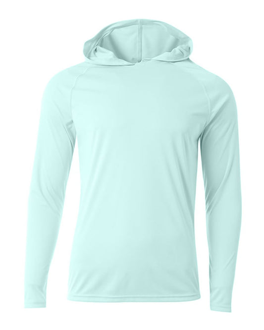 A4 Unisex Cooling Long Sleeve Hooded Tee - Pastel Mint