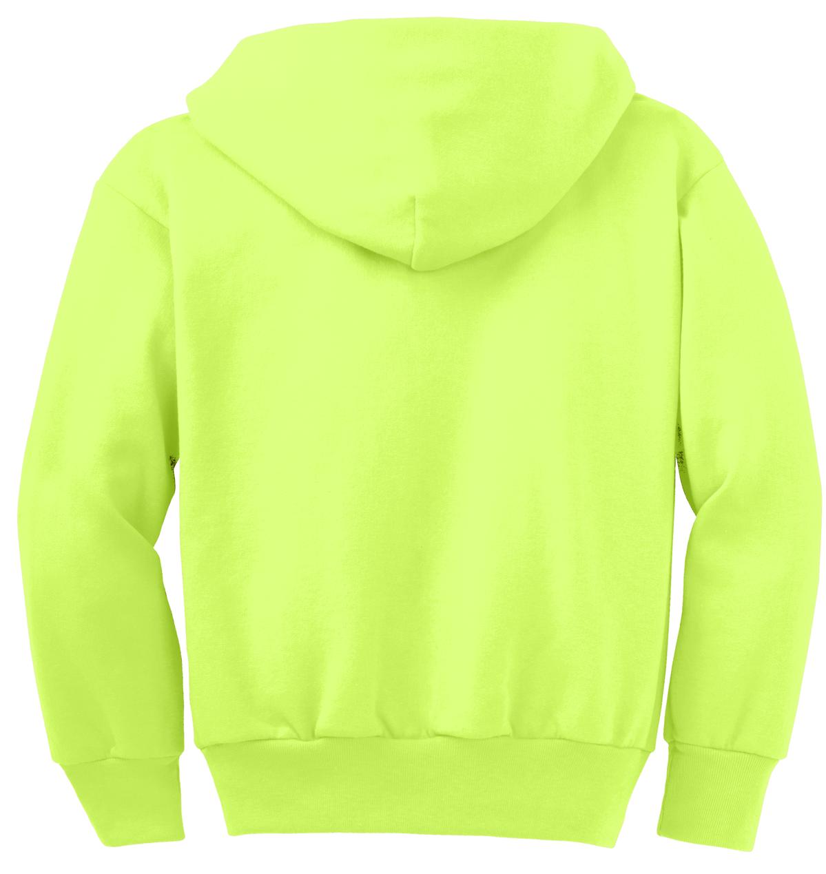 Youth Core Fleece Full-Zip Hoodie - Neon Yellow