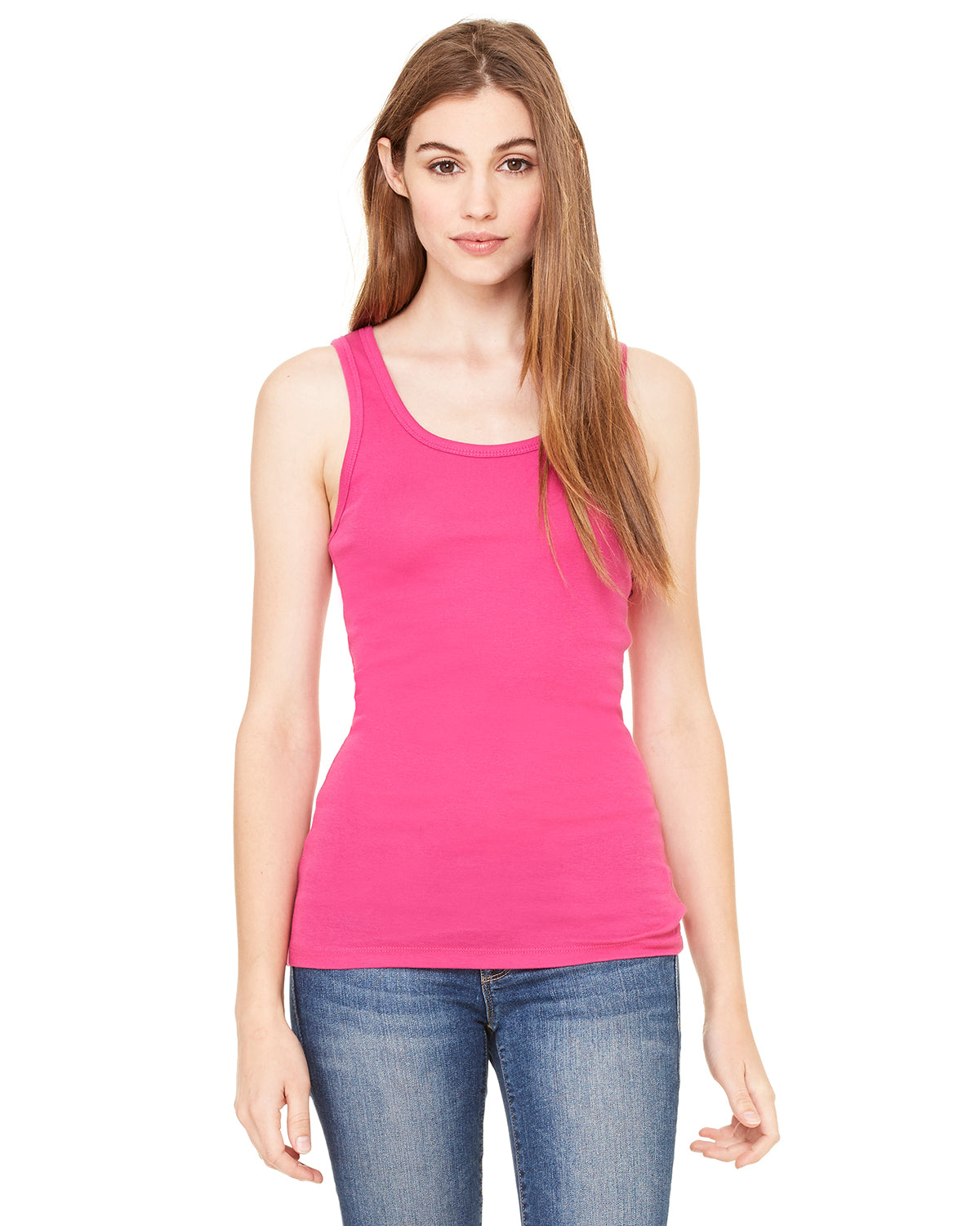 Women's Sheer Mini Rib Tank - Berry