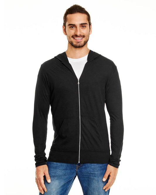 Unisex Triblend Full-Zip Jacket - Black