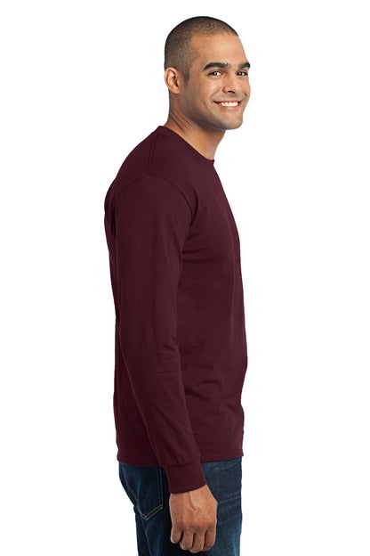 Unisex Tall Long Sleeve Core Blend Tee - Athletic Maroon