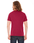Unisex Poly-Cotton Short-Sleeve Crewneck - Heather Red