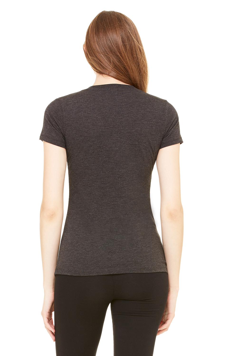 Women's Triblend Short-Sleeve Deep V-Neck T-Shirt - Charcoal Triblend