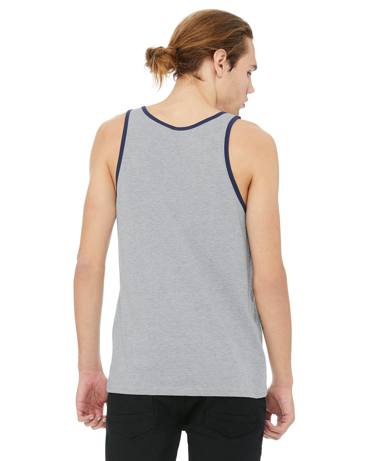 Unisex Jersey Tank - Heather Athletic / Navy