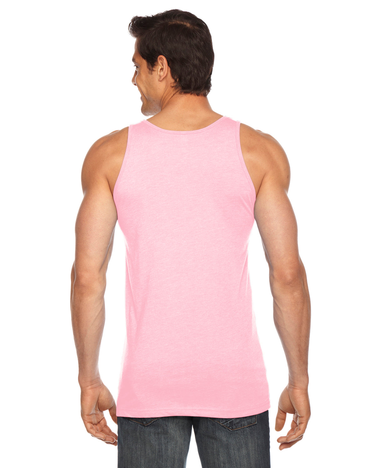 Unisex Poly-Cotton Tank - Neon Heather Pink