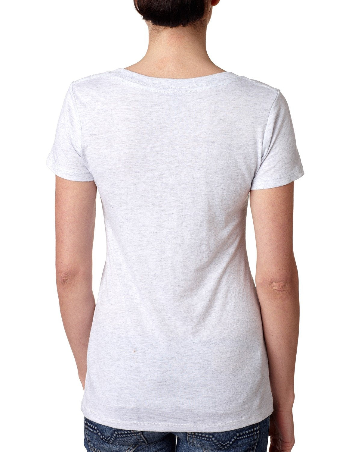 Women's Triblend Deep V - Heather White