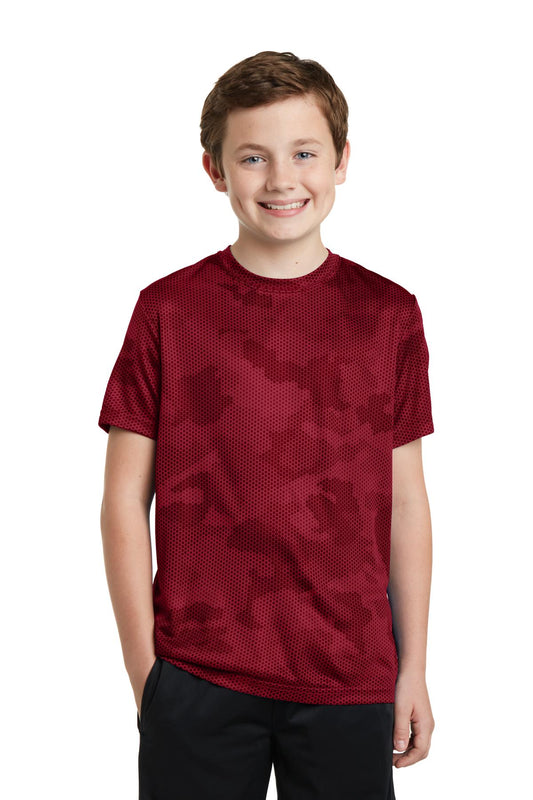 Youth CamoHex Tee - Deep Red