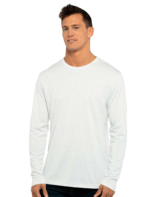 Men's Triblend Long-Sleeve Crew - Heather White