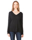 Bella + Canvas 8855 - Women's Flowy Long-Sleeve V-Neck - Black
