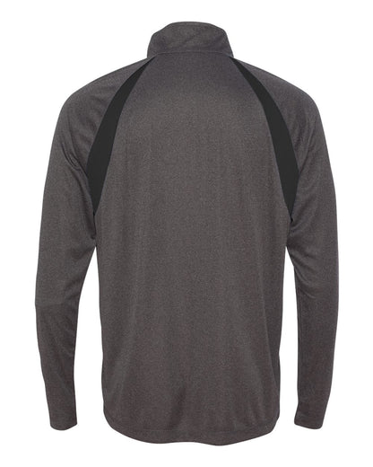 Quarter-Zip Lightweight Raglan Pullover - Dark Gray Heather / Black