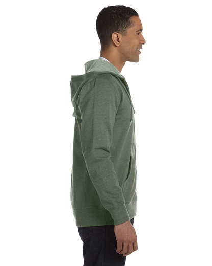 Men's Organic/Recycled Heathered Full-Zip Hoodie - Military Green