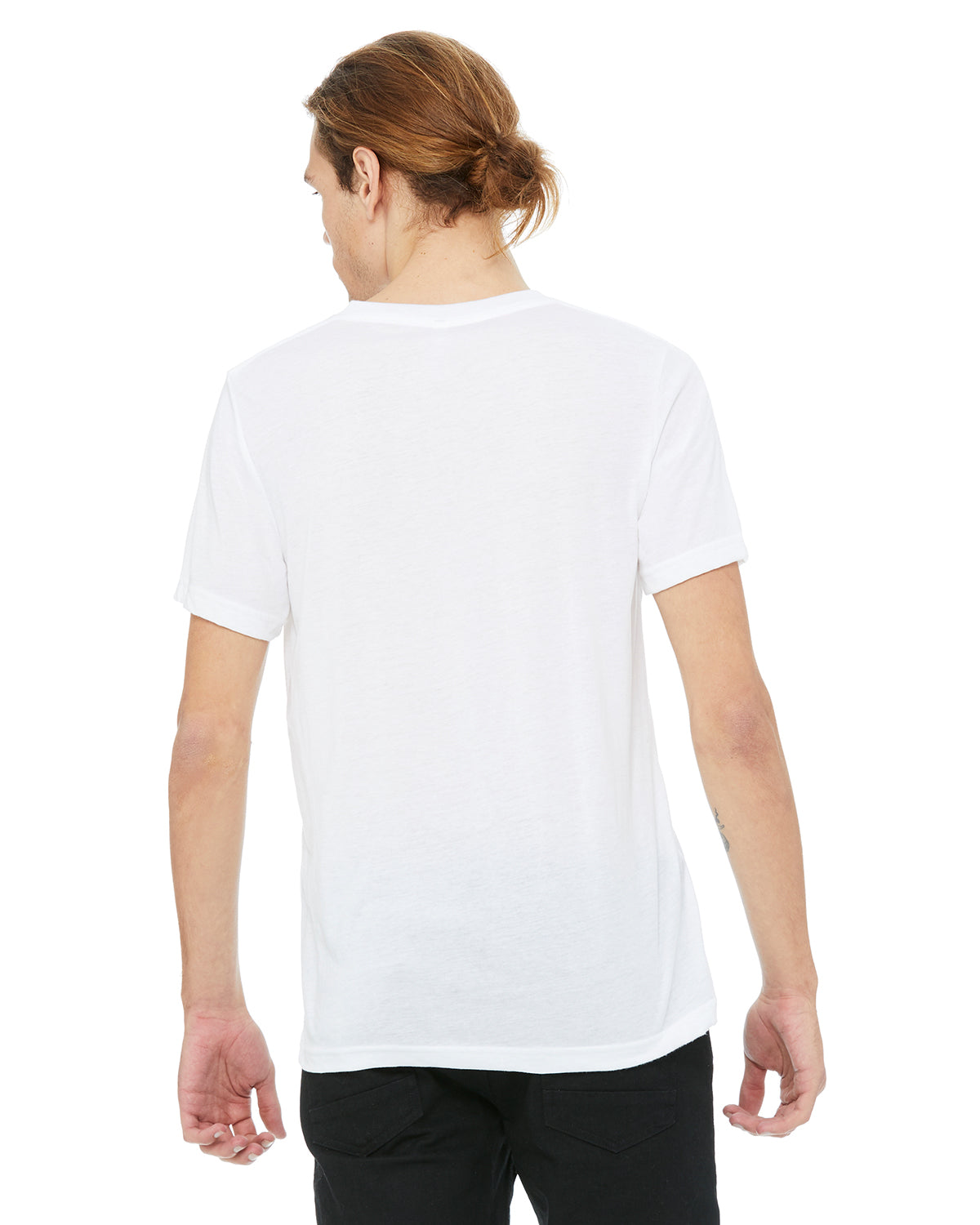 Unisex Triblend V-Neck T-Shirt - Solid White Triblend