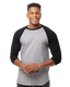 Tultex 0245TC - Unisex Fine Jersey Raglan Tee - Heather Gray / Black