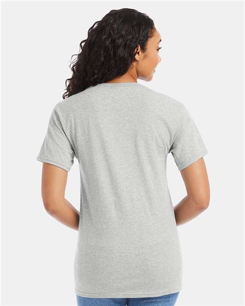 Hanes 5280 Ash — on model back