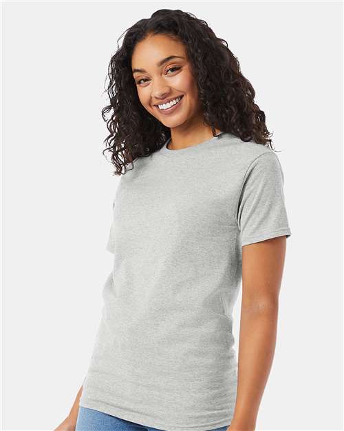 Hanes 5280 Ash — on model side