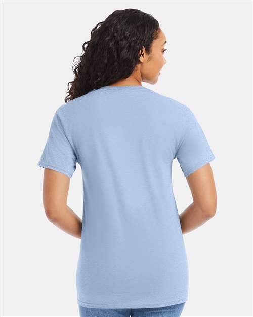 Hanes 5280 Light Blue — on model back