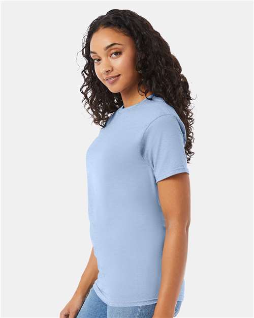 Hanes 5280 Light Blue — on model side