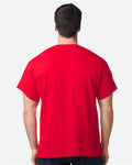 Gildan 5000 Red — on model back