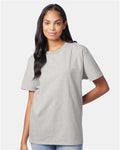 Hanes 5250 Ash — on model front