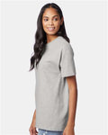 Hanes 5250 Ash — on model side