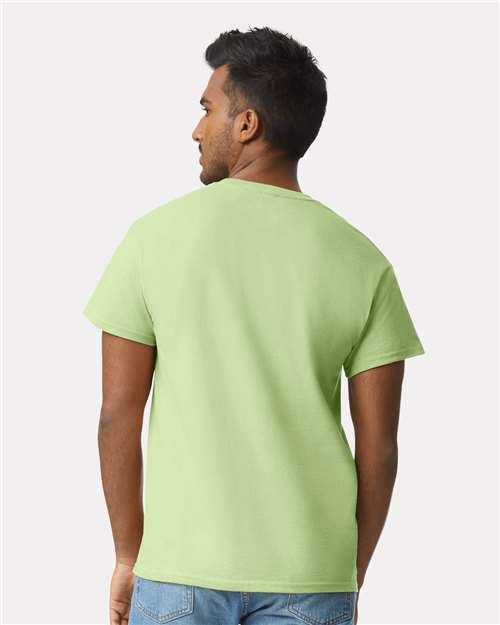 Gildan 2000 Pistachio — on model back