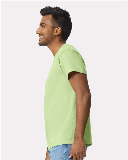 Gildan 2000 Pistachio — on model side