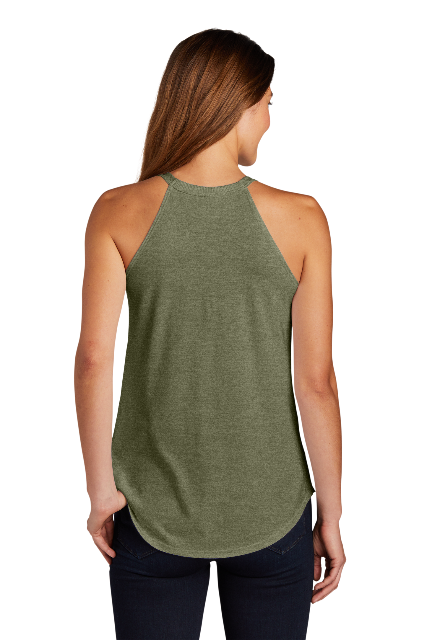 Women's Perfect Tri Rocker Tank - Military Green Fr