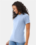 Hanes 5180 Light Blue — on model side