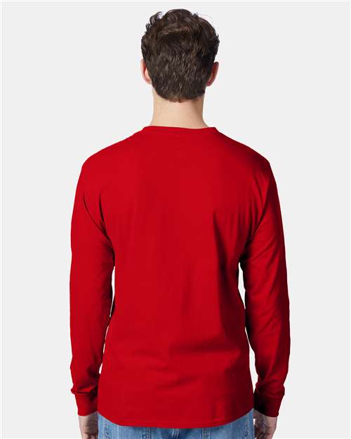 Hanes 5596 Deep Red — on model back