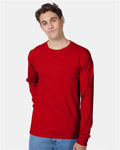 Hanes 5596 Deep Red — on model front