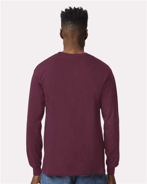 Gildan 2400 Maroon — on model back
