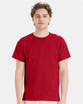 Hanes 5170 Deep Red — on model front