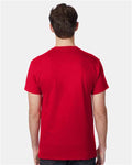 Hanes 5590 Deep Red — on model back