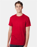 Hanes 5590 Deep Red — on model front