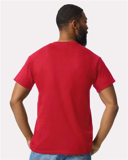 Gildan 2300 Red — on model back