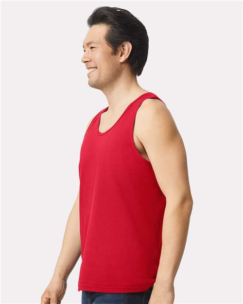 Gildan 2200 Red — on model side