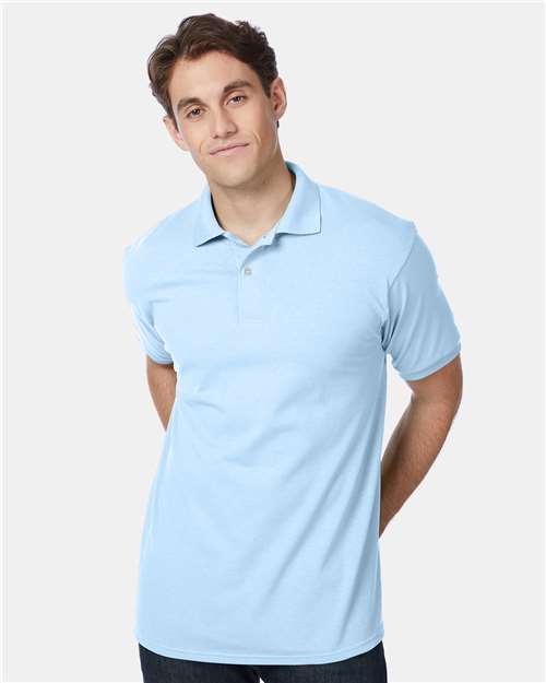Hanes 054X Light Blue — on model front
