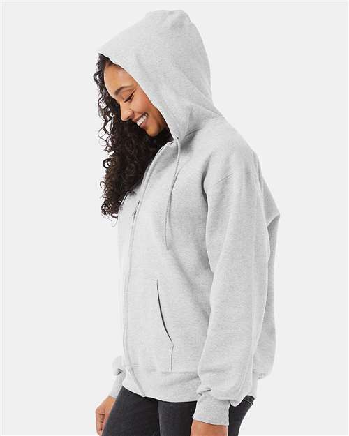 Hanes F280 Ash — on model side