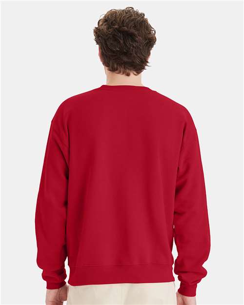 Hanes P160 Deep Red — on model back