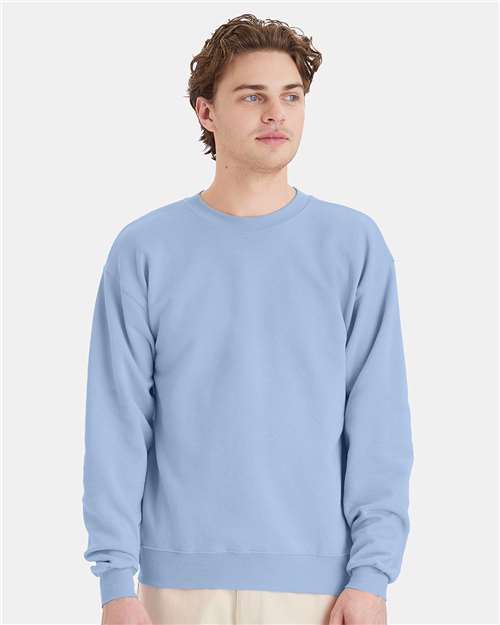 Hanes P160 Light Blue — on model front