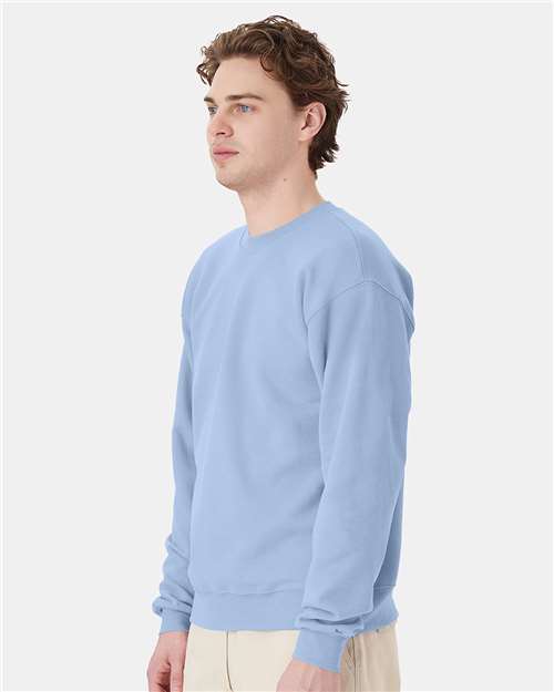 Hanes P160 Light Blue — on model side