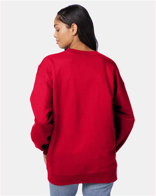 Hanes F260 Deep Red — on model back