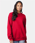 Hanes F260 Deep Red — on model front